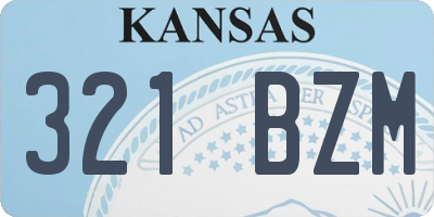 KS license plate 321BZM