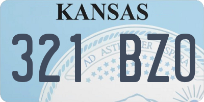 KS license plate 321BZO