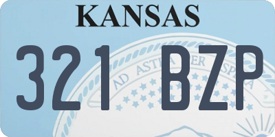 KS license plate 321BZP