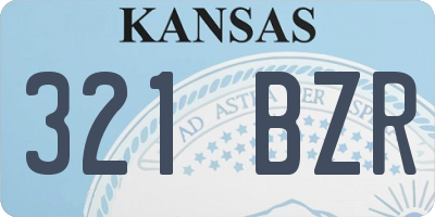 KS license plate 321BZR