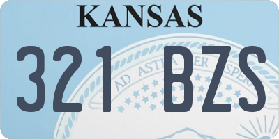 KS license plate 321BZS
