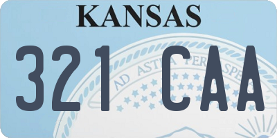 KS license plate 321CAA