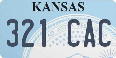 KS license plate 321CAC