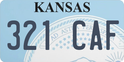 KS license plate 321CAF