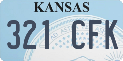 KS license plate 321CFK