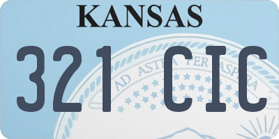 KS license plate 321CIC