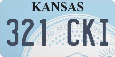 KS license plate 321CKI