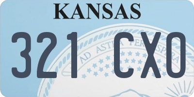 KS license plate 321CXO