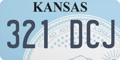 KS license plate 321DCJ