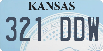 KS license plate 321DDW