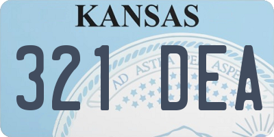 KS license plate 321DEA