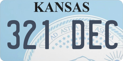 KS license plate 321DEC