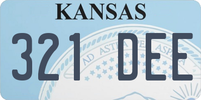 KS license plate 321DEE
