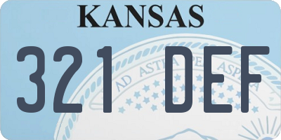 KS license plate 321DEF