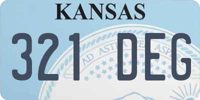 KS license plate 321DEG
