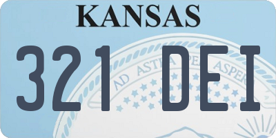 KS license plate 321DEI