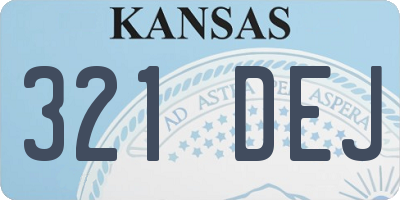 KS license plate 321DEJ