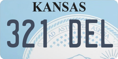 KS license plate 321DEL