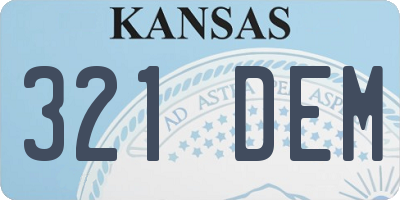 KS license plate 321DEM