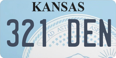 KS license plate 321DEN