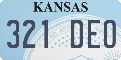 KS license plate 321DEO