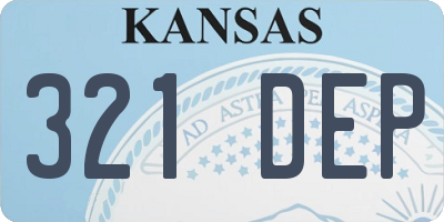 KS license plate 321DEP