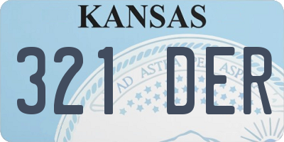 KS license plate 321DER