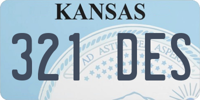 KS license plate 321DES
