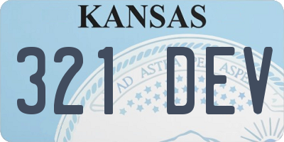 KS license plate 321DEV