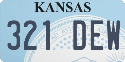 KS license plate 321DEW