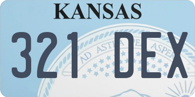 KS license plate 321DEX