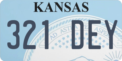 KS license plate 321DEY