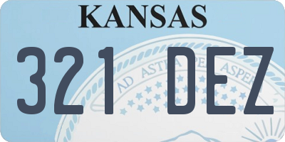 KS license plate 321DEZ
