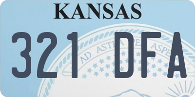 KS license plate 321DFA