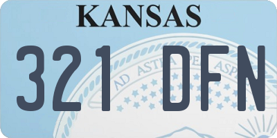 KS license plate 321DFN