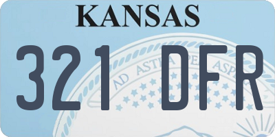 KS license plate 321DFR