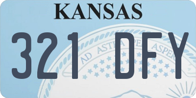 KS license plate 321DFY