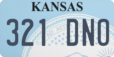KS license plate 321DNO