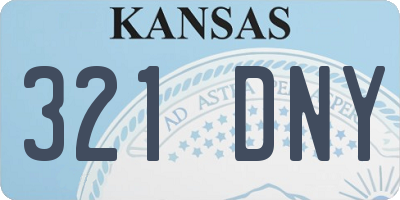 KS license plate 321DNY
