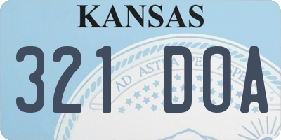 KS license plate 321DOA