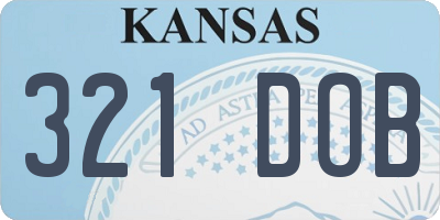 KS license plate 321DOB