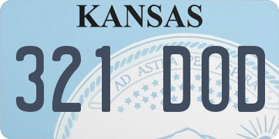 KS license plate 321DOD