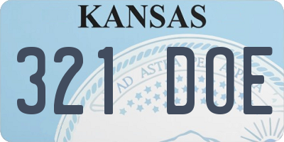 KS license plate 321DOE