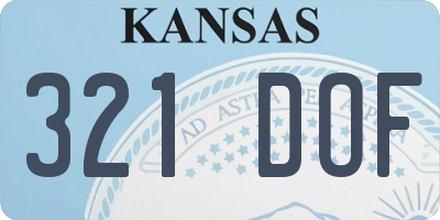 KS license plate 321DOF