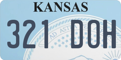 KS license plate 321DOH