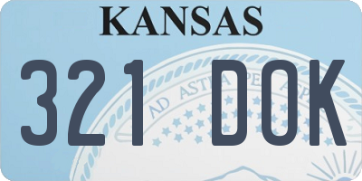 KS license plate 321DOK