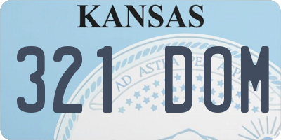KS license plate 321DOM