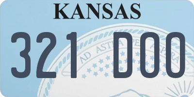 KS license plate 321DOO