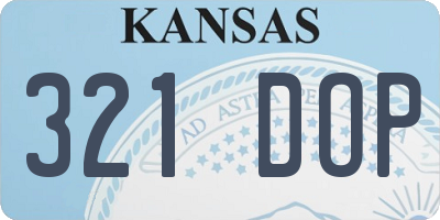 KS license plate 321DOP