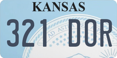 KS license plate 321DOR